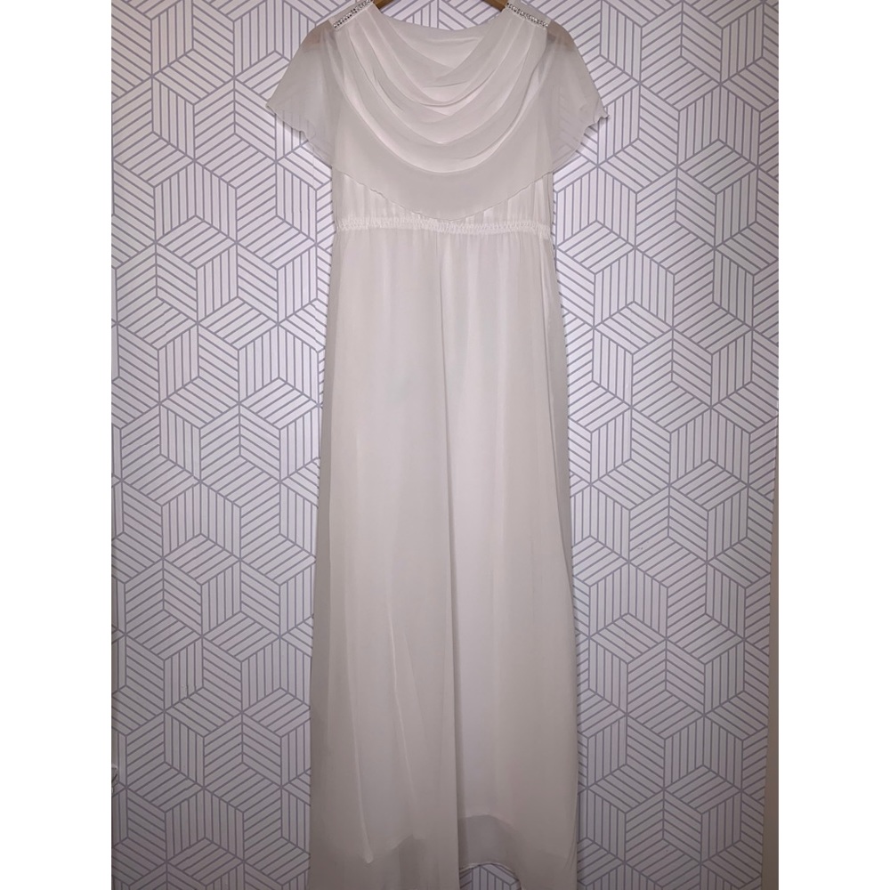 White chiffon dress